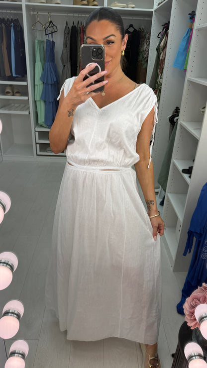 Floriane Plain Cut Out Detail Maxi Dress