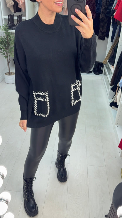 Carolina Plain Pearl Detail Jumper