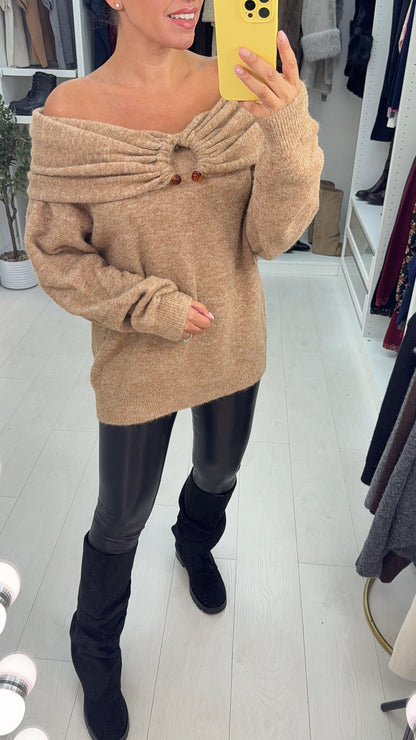 Nenita Super Soft Bardot Knit Jumper