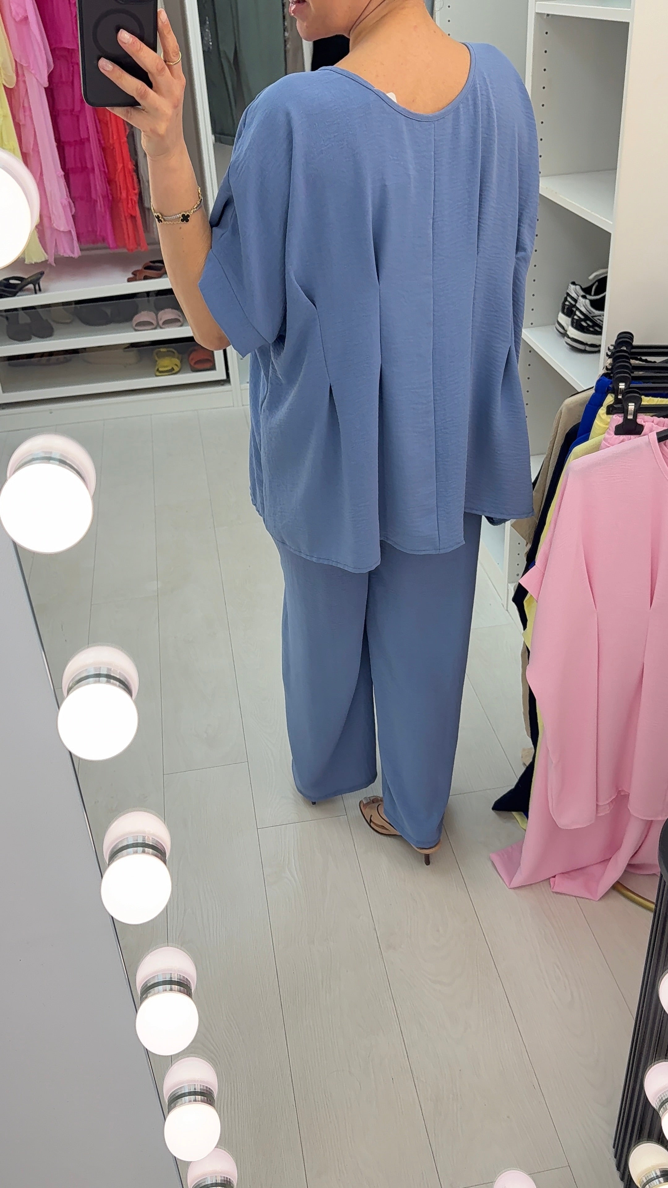 Leah Plain Loose Fit Crepe Co-Ord Set