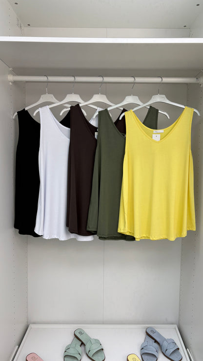Gabbi Plain V Neck Loose Fit Top