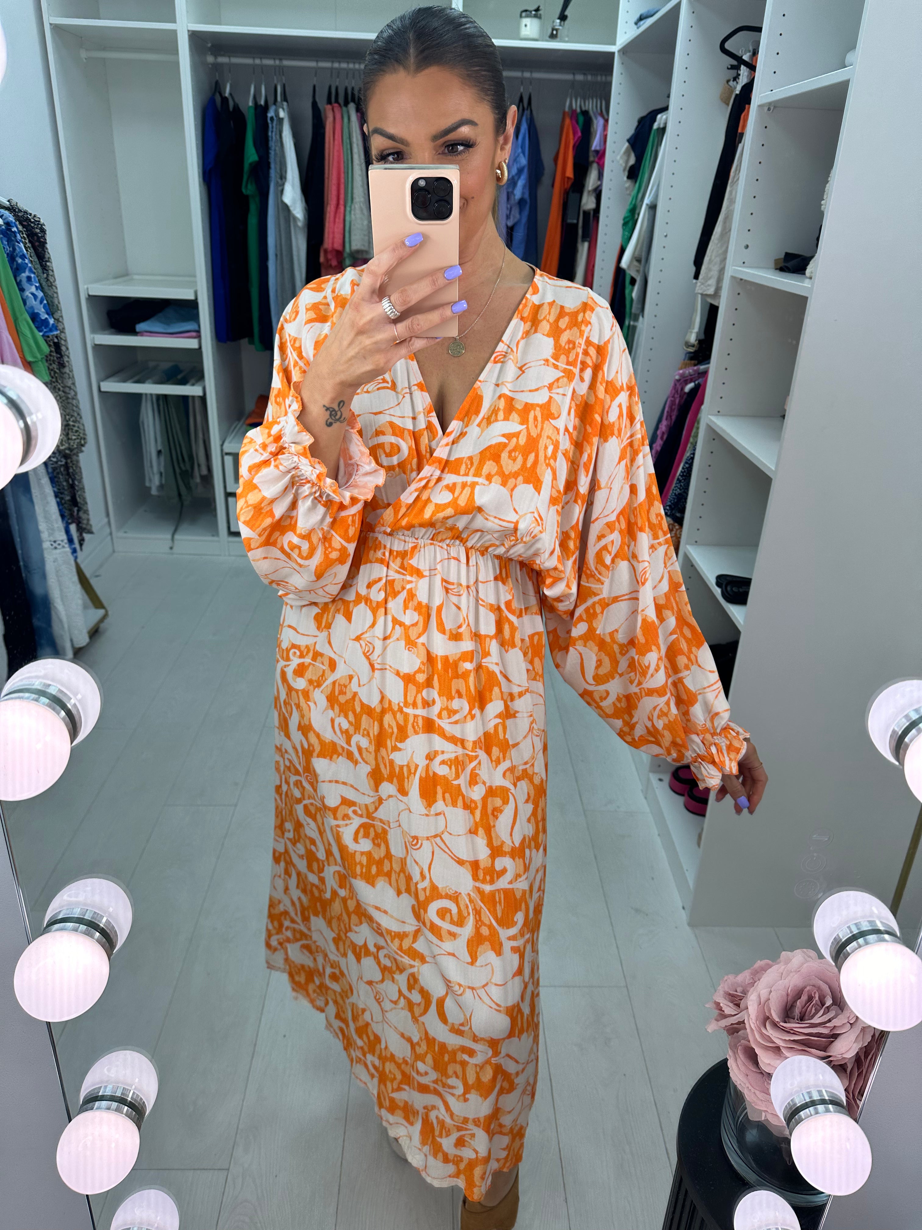 Helena Bold Floral Print Kimono Dress