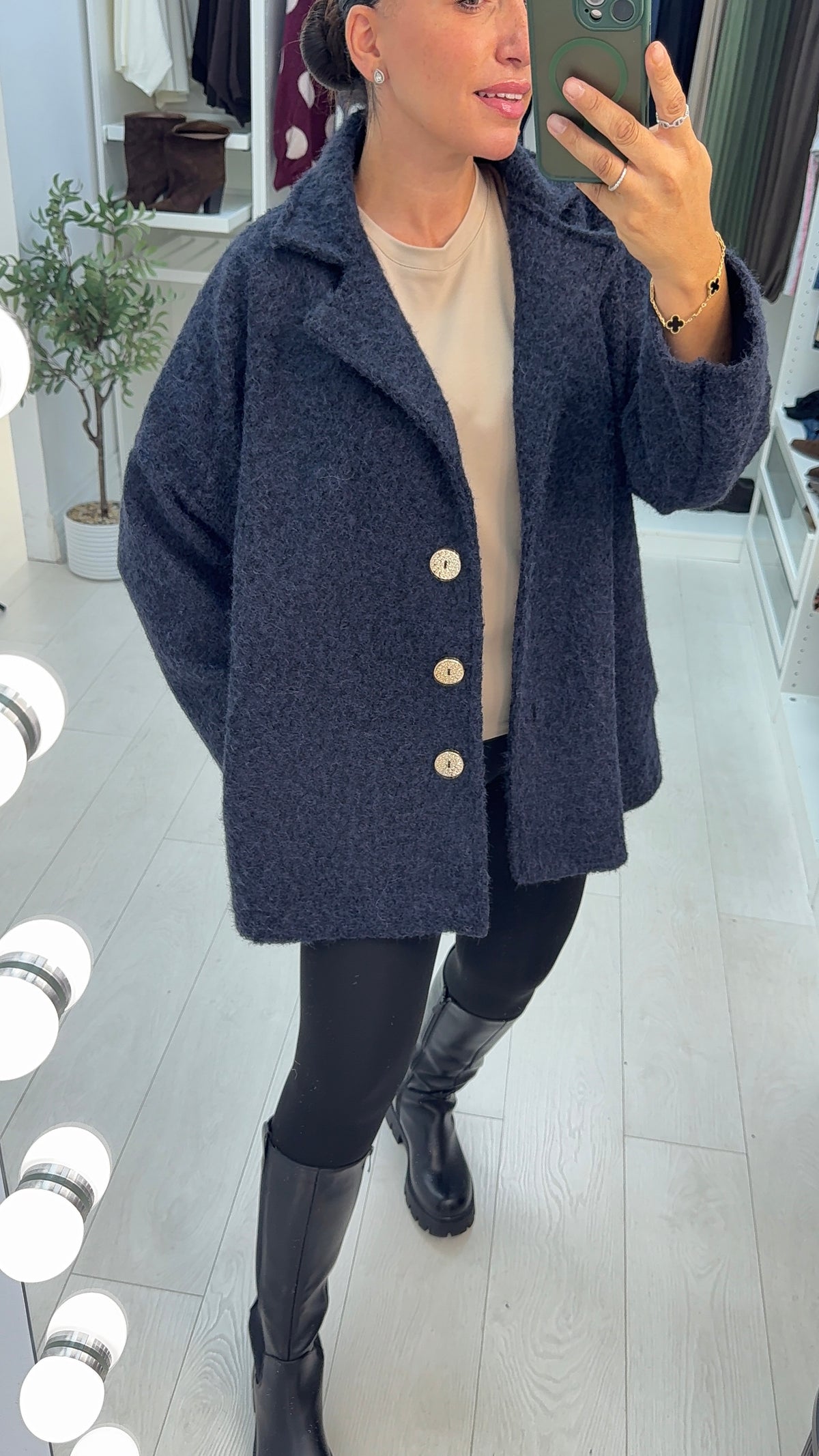 Haylee Textured Button Front Jacket