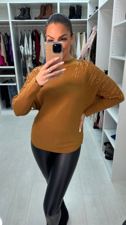 Laurence Embellished Shoulder Knit Jumper