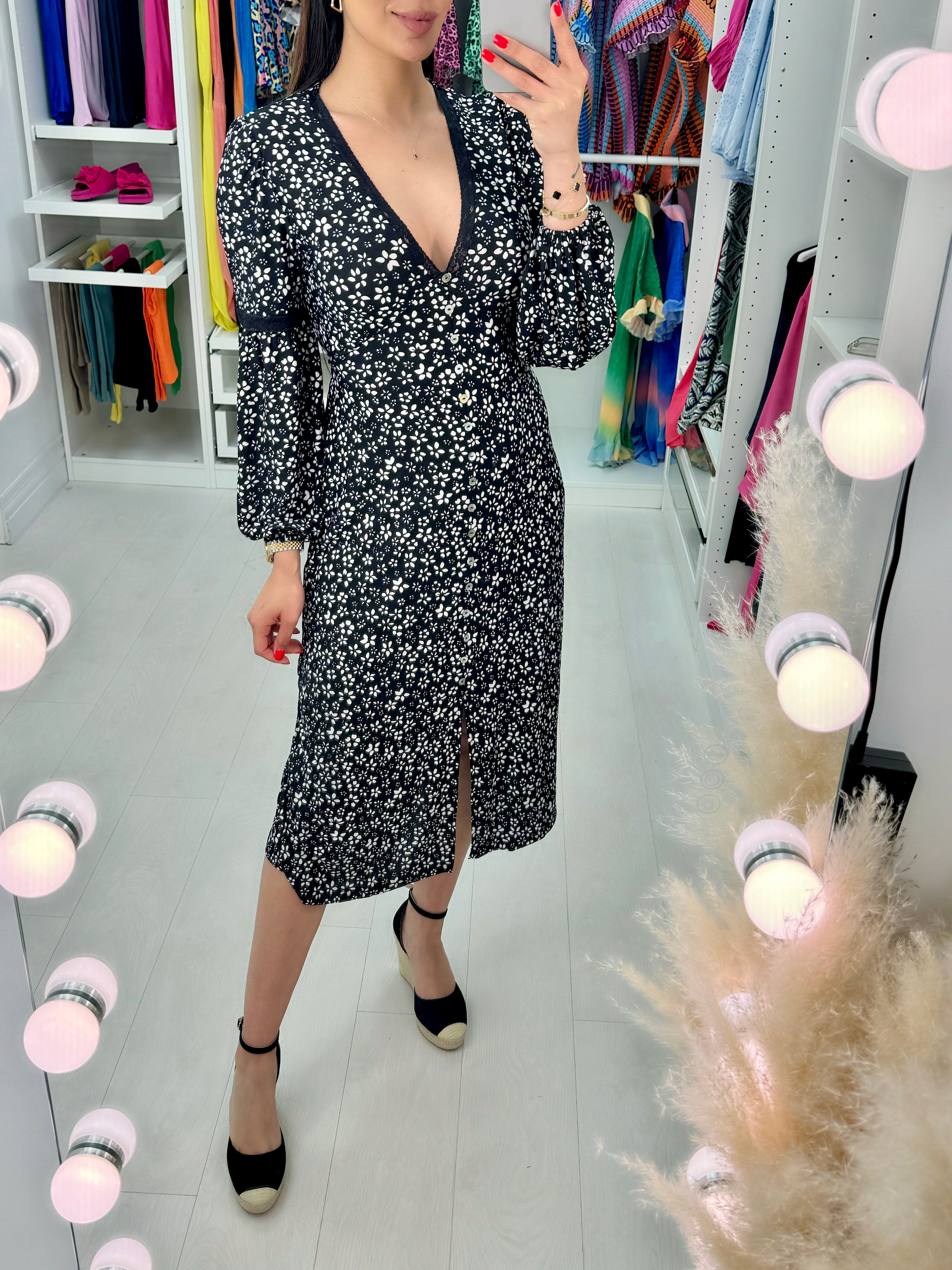 Mireya Lace Trimmed Floral Magic Dress