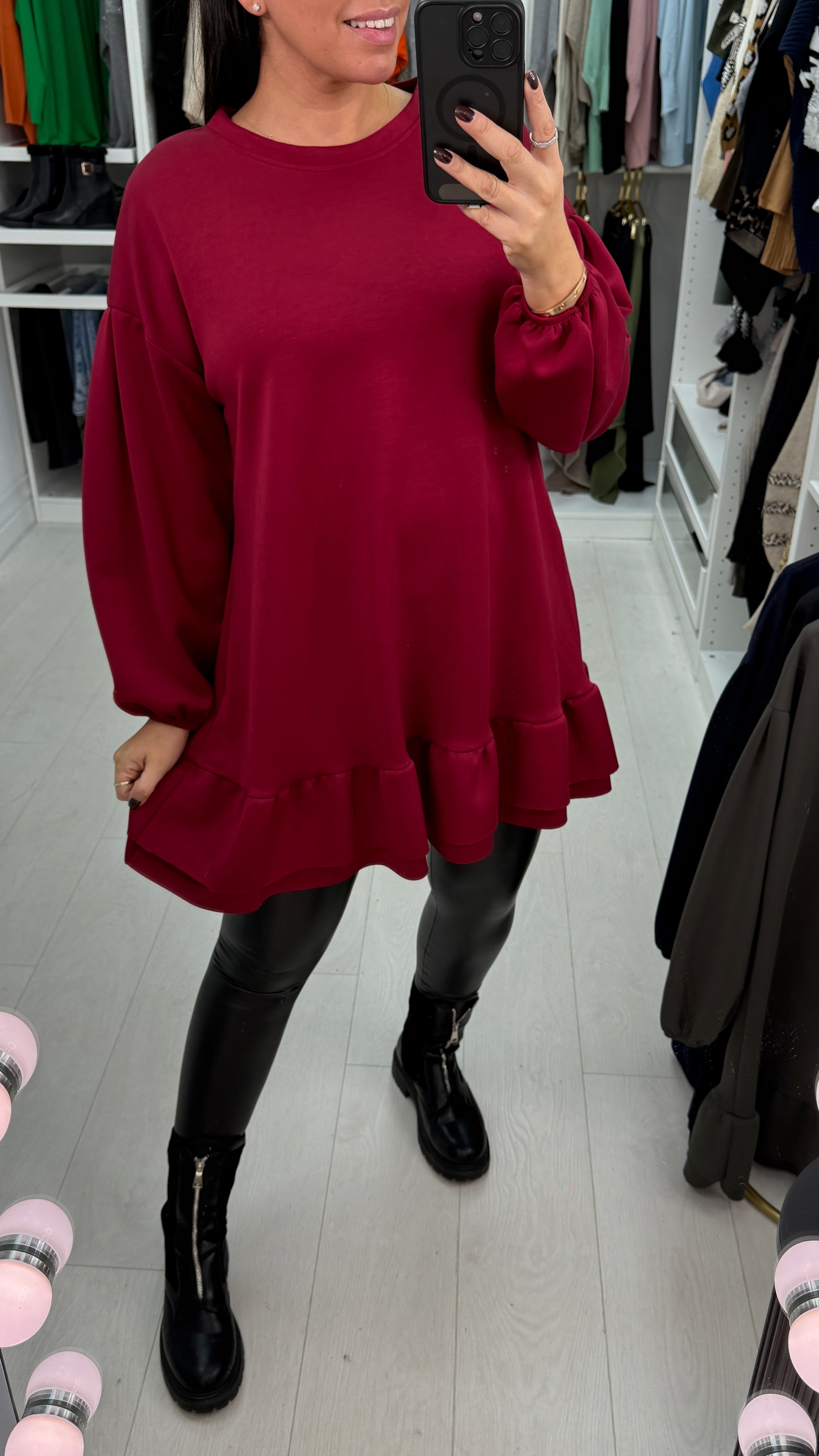 Maxina Plain Scuba Sweatshirt Dress