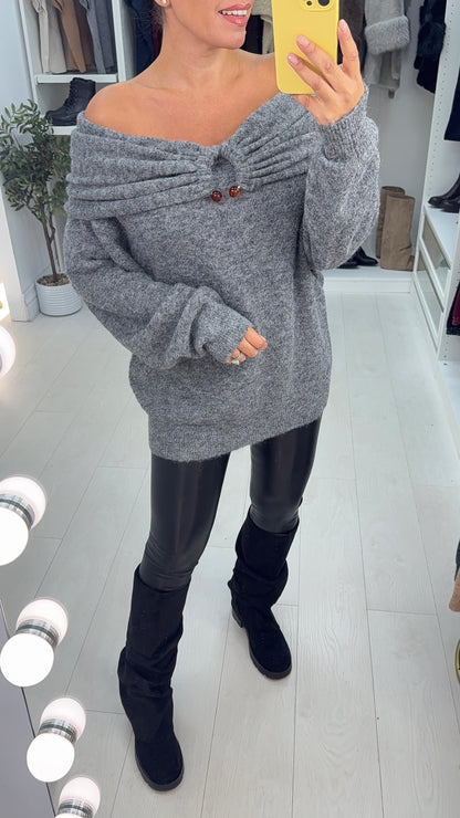 Nenita Super Soft Bardot Knit Jumper