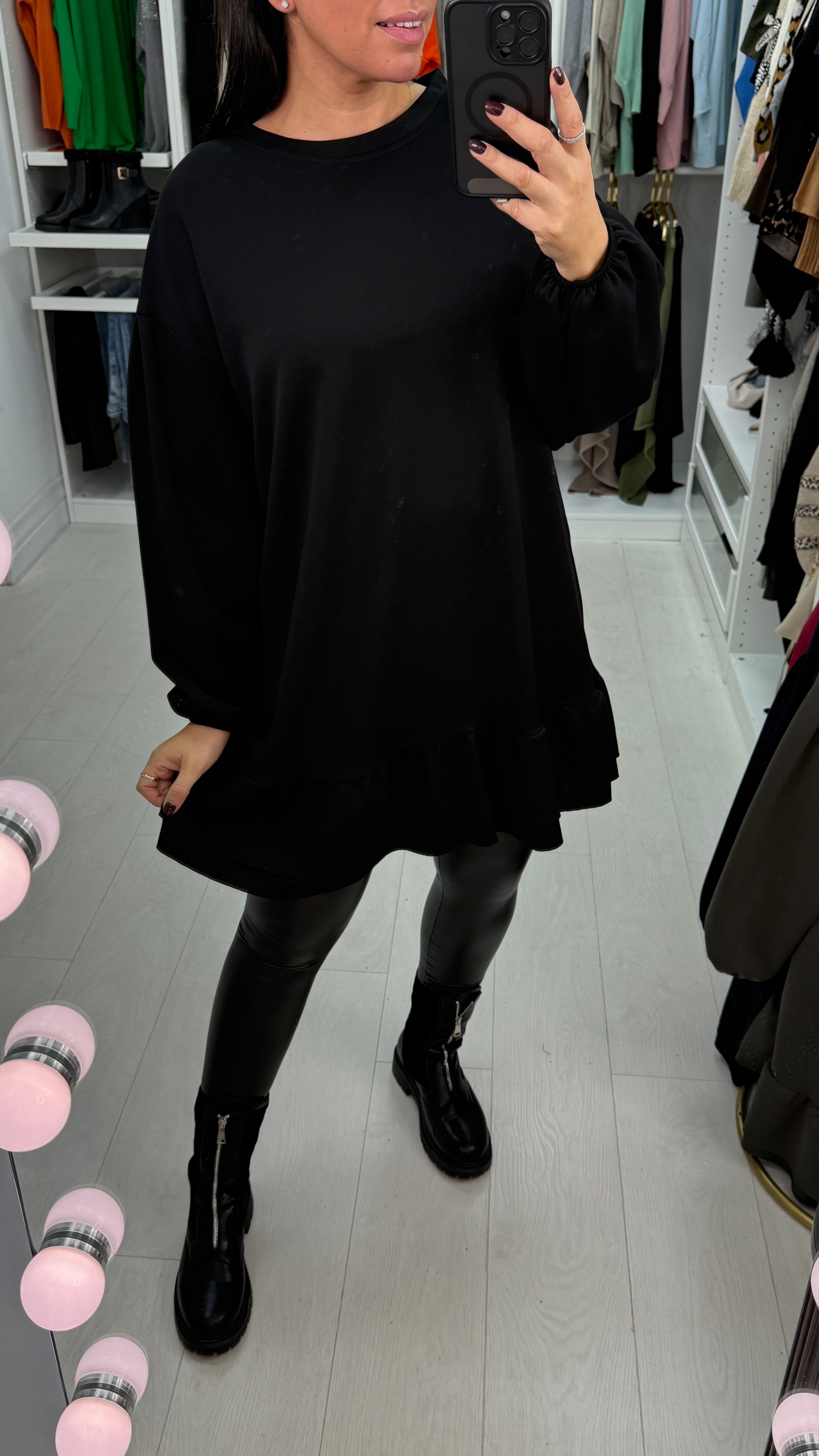 Maxina Plain Scuba Sweatshirt Dress