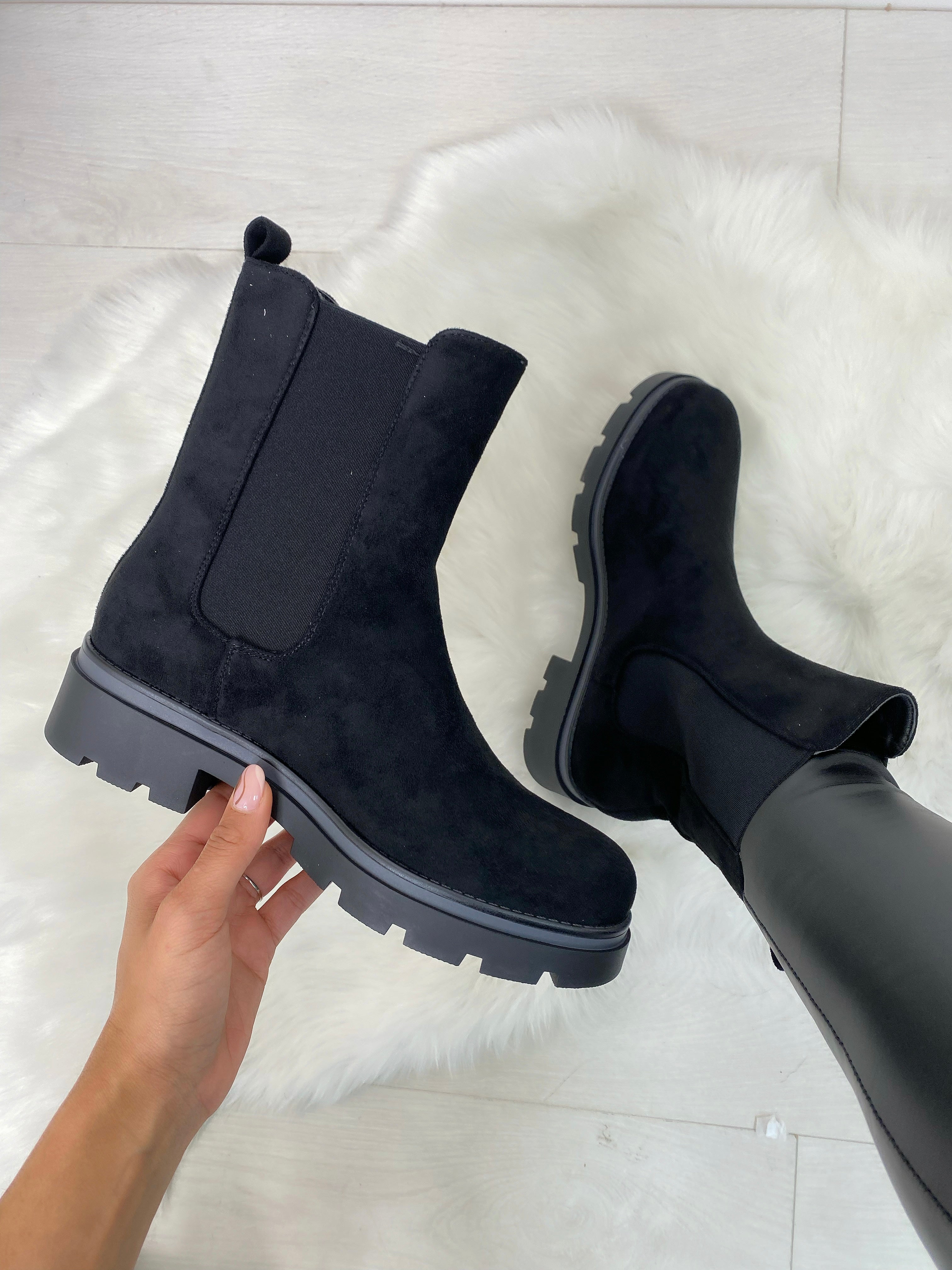 Annika Faux Suede Calf Boots