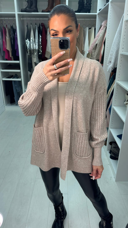 Dominica Cable Detail Knitted Longline Cardigan