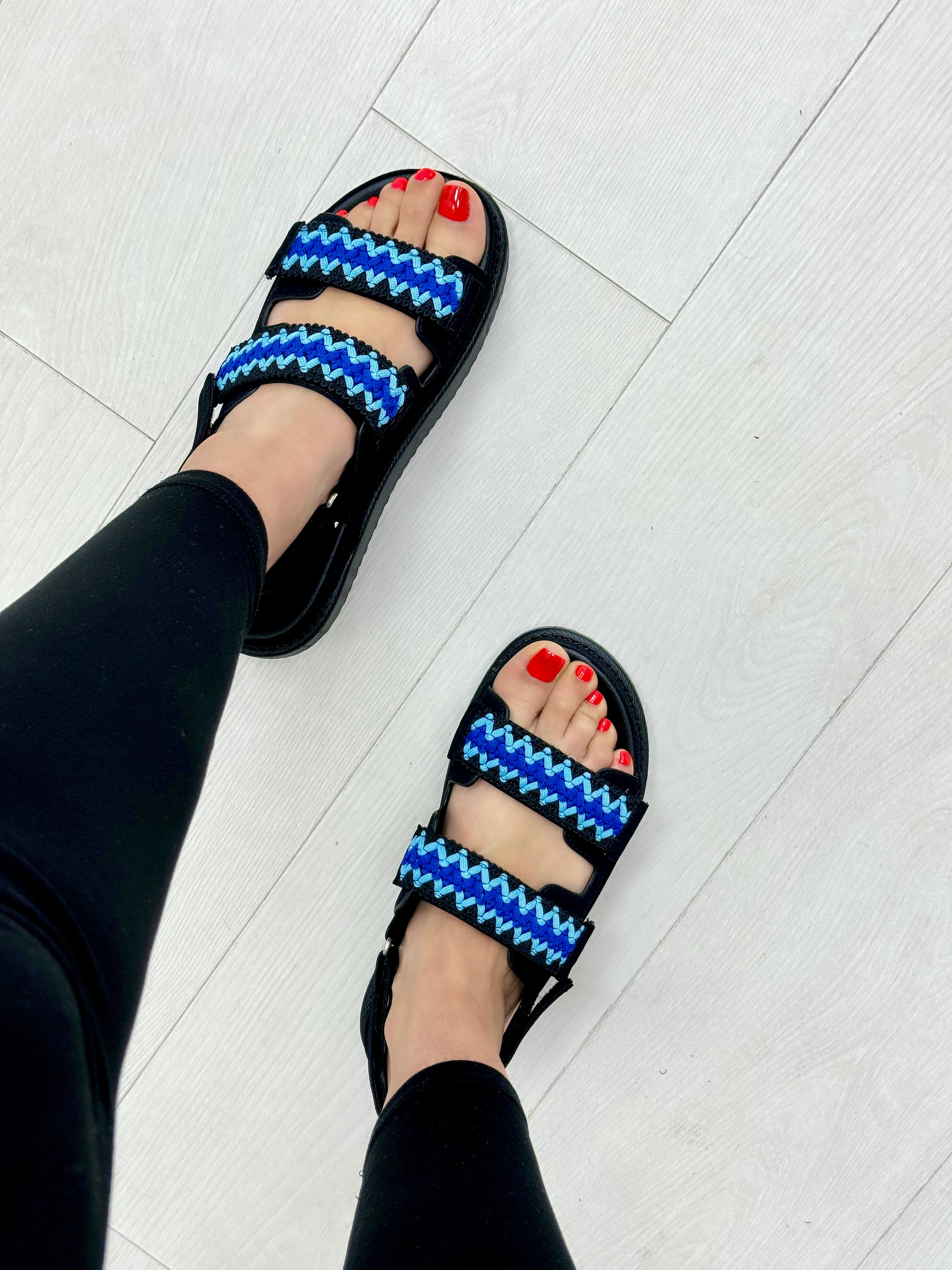 Cyra Whipstitch Trim Velcro Sandals