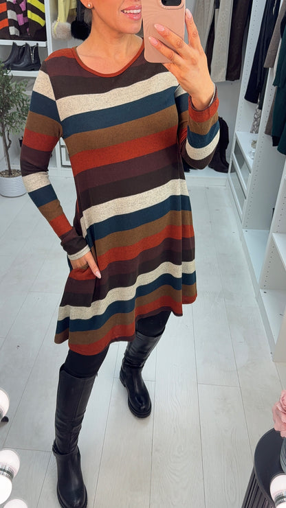 Ezray Colour Block Swing Dress