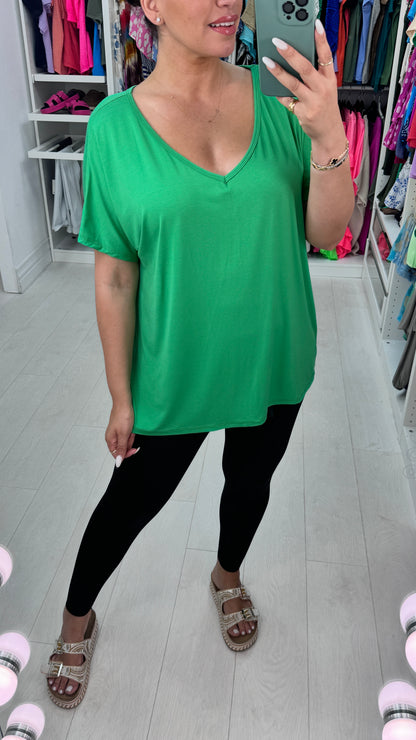 Yazmin V Neck Plain T-Shirt