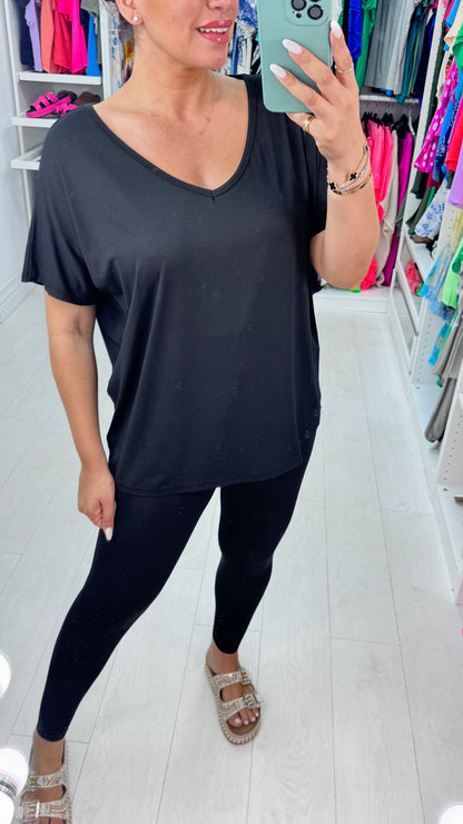 Yazmin V Neck Plain T-Shirt