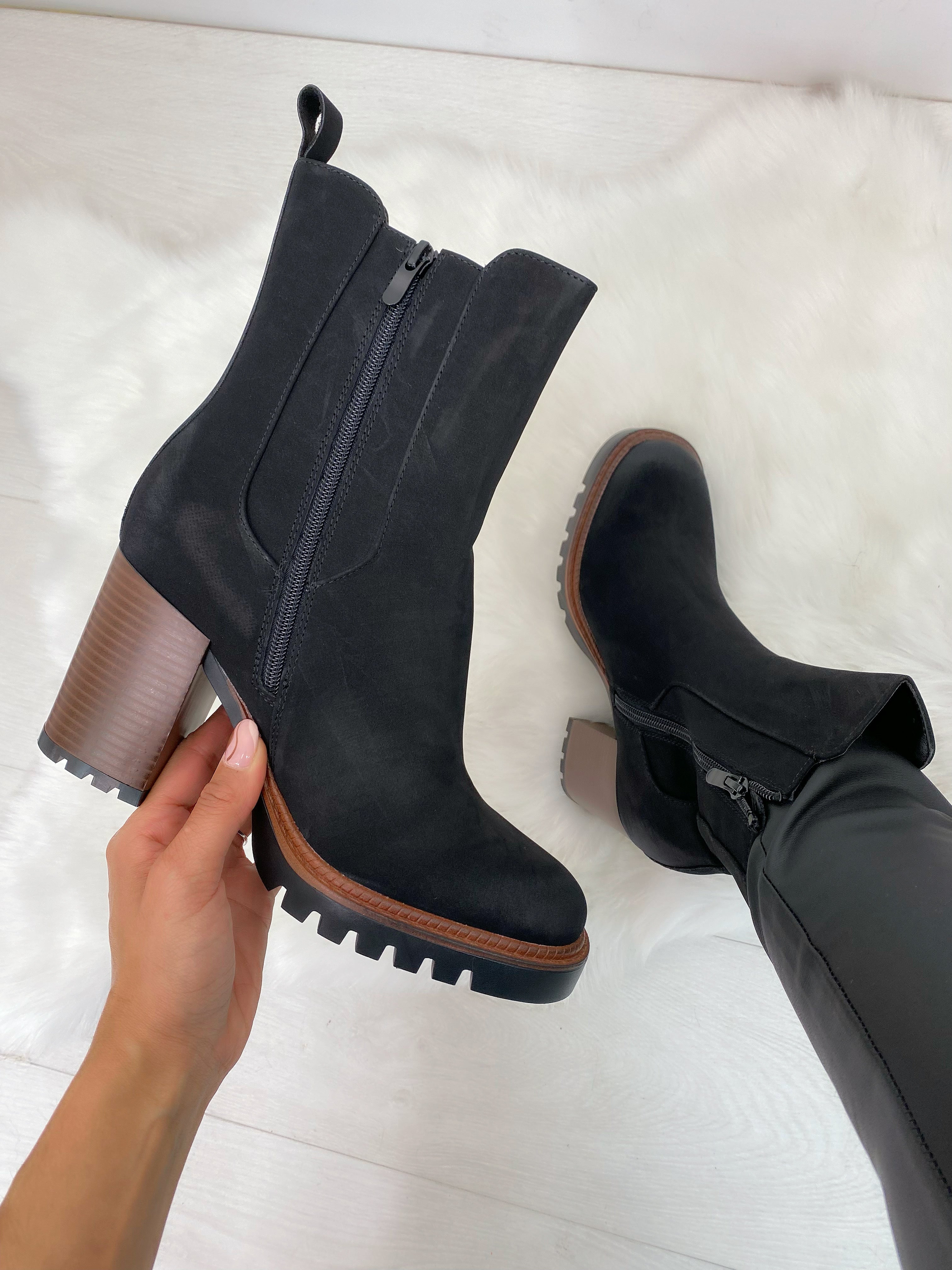 Chantria Faux Suede Heeled Boots