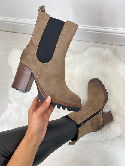 Chantria Faux Suede Heeled Boots