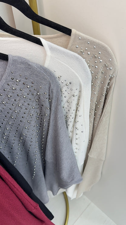 Dominika Scattered Diamante Jumper