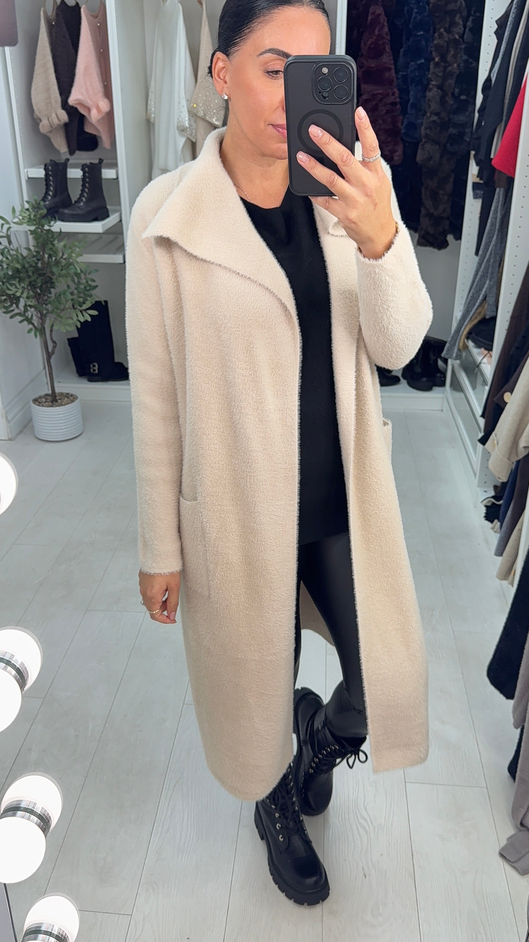 Jemina Plain Super Soft Waterfall Longline Cardigan