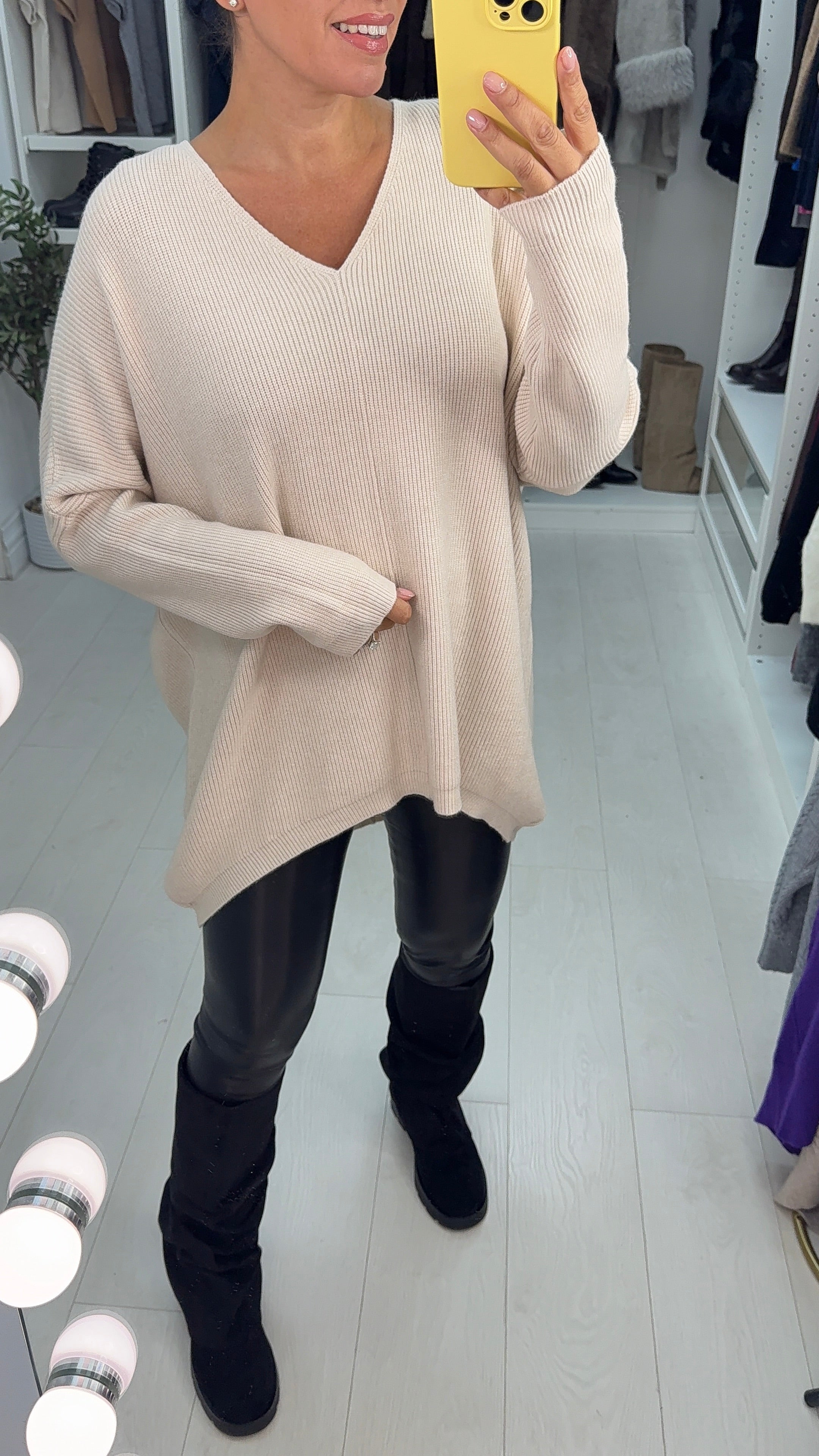Loyola V-Neck Loose Fit Knit Jumper