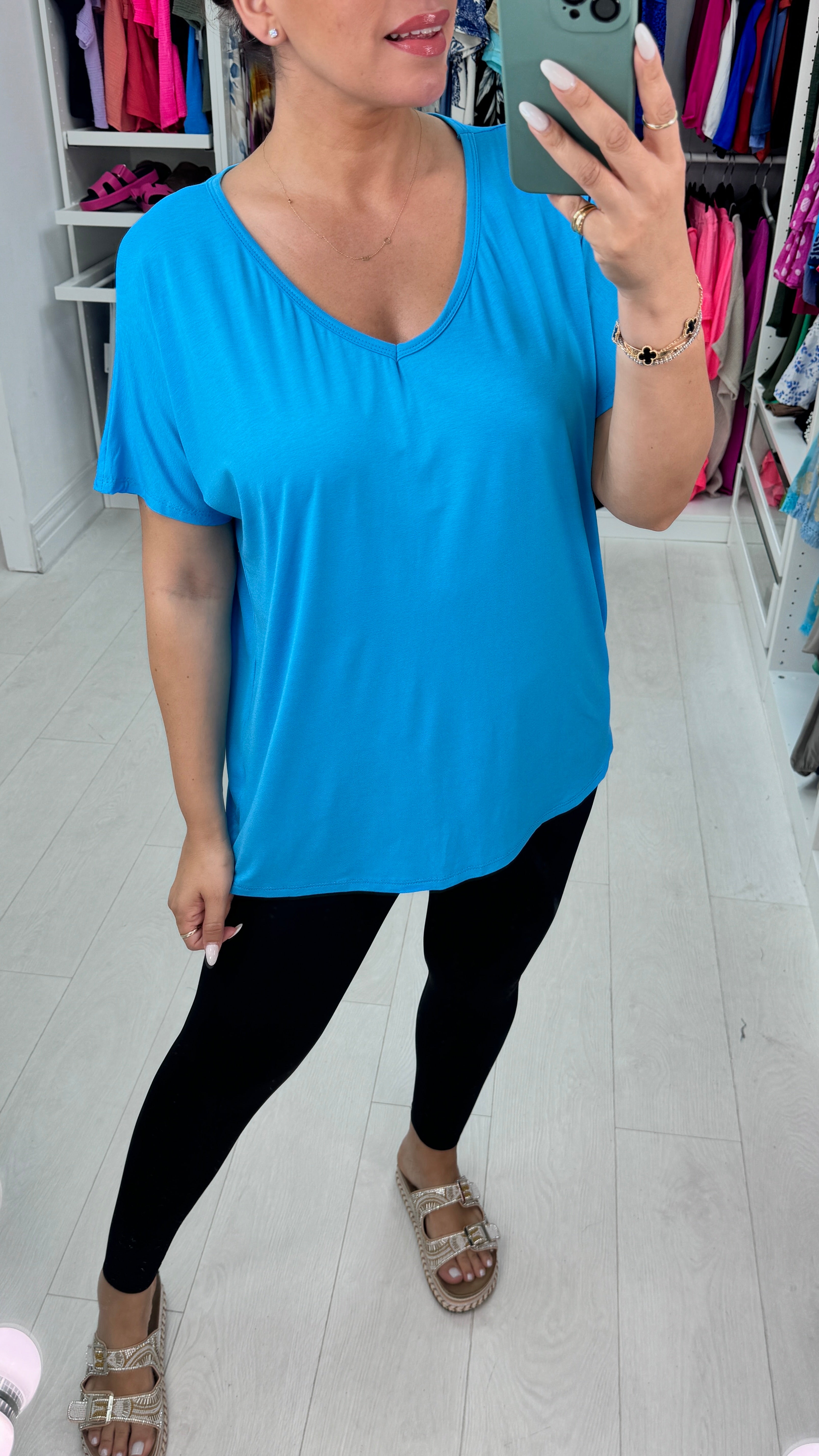 Yazmin V Neck Plain T-Shirt