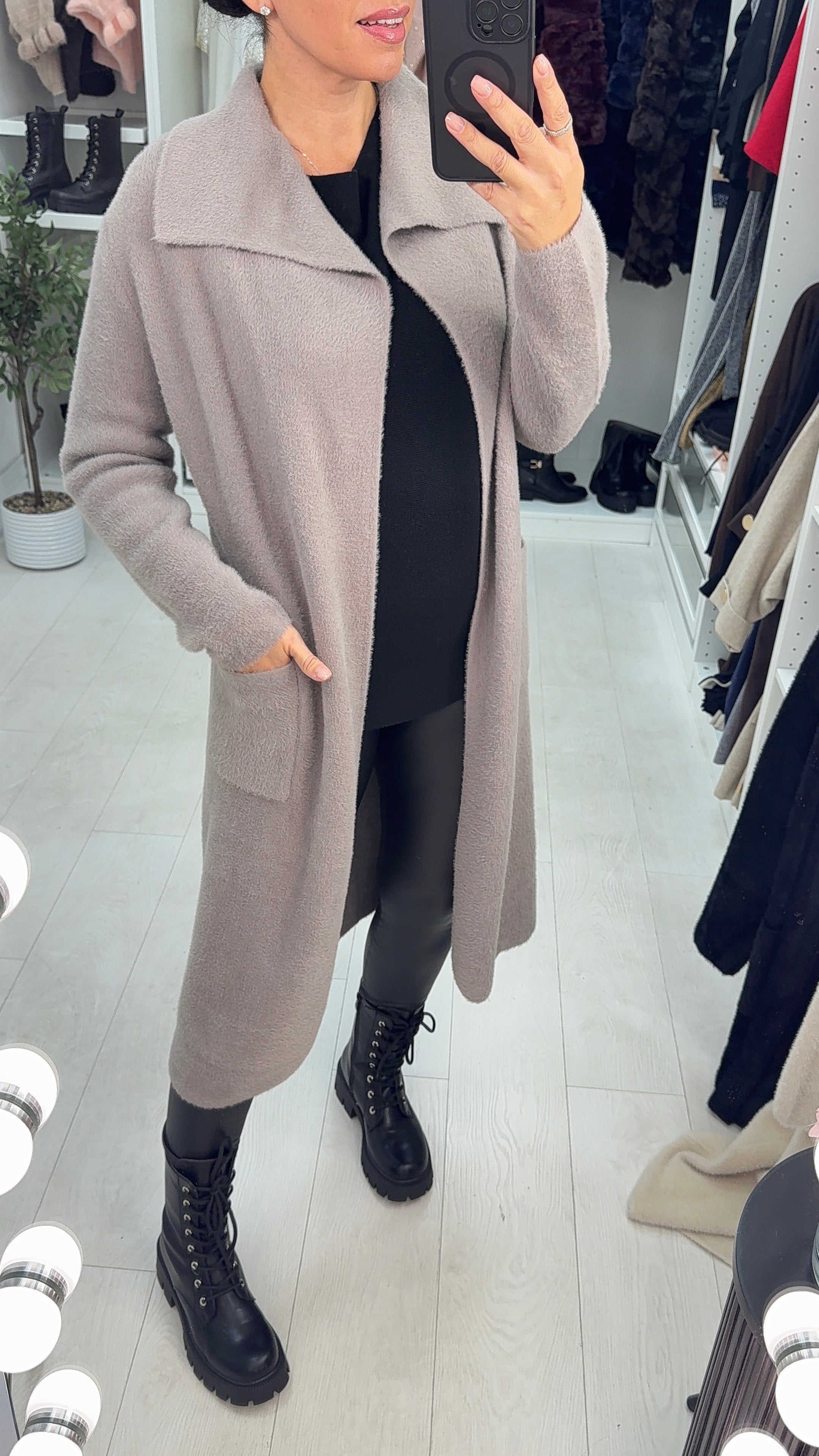 Jemina Plain Super Soft Waterfall Longline Cardigan