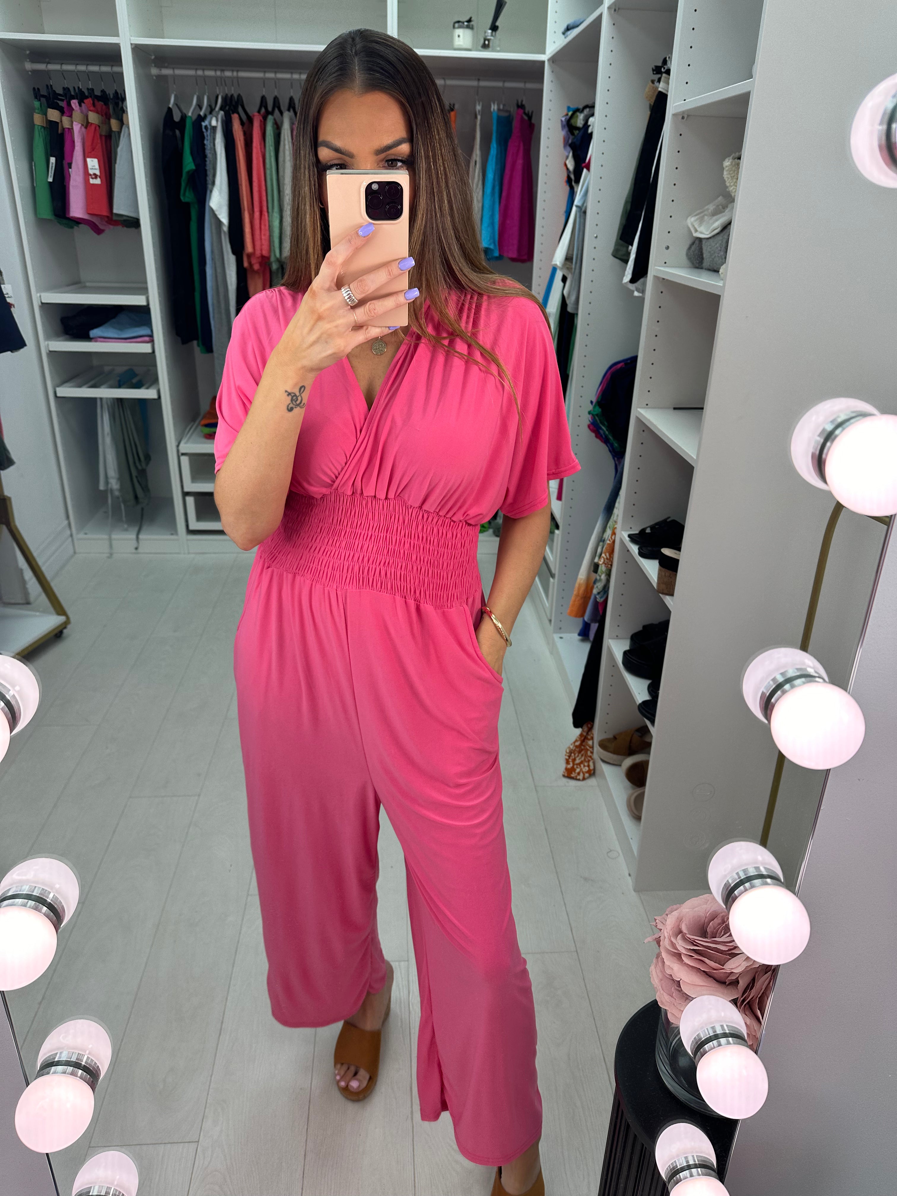 Daphne Plain Elasticated Waist  Jumpsuit