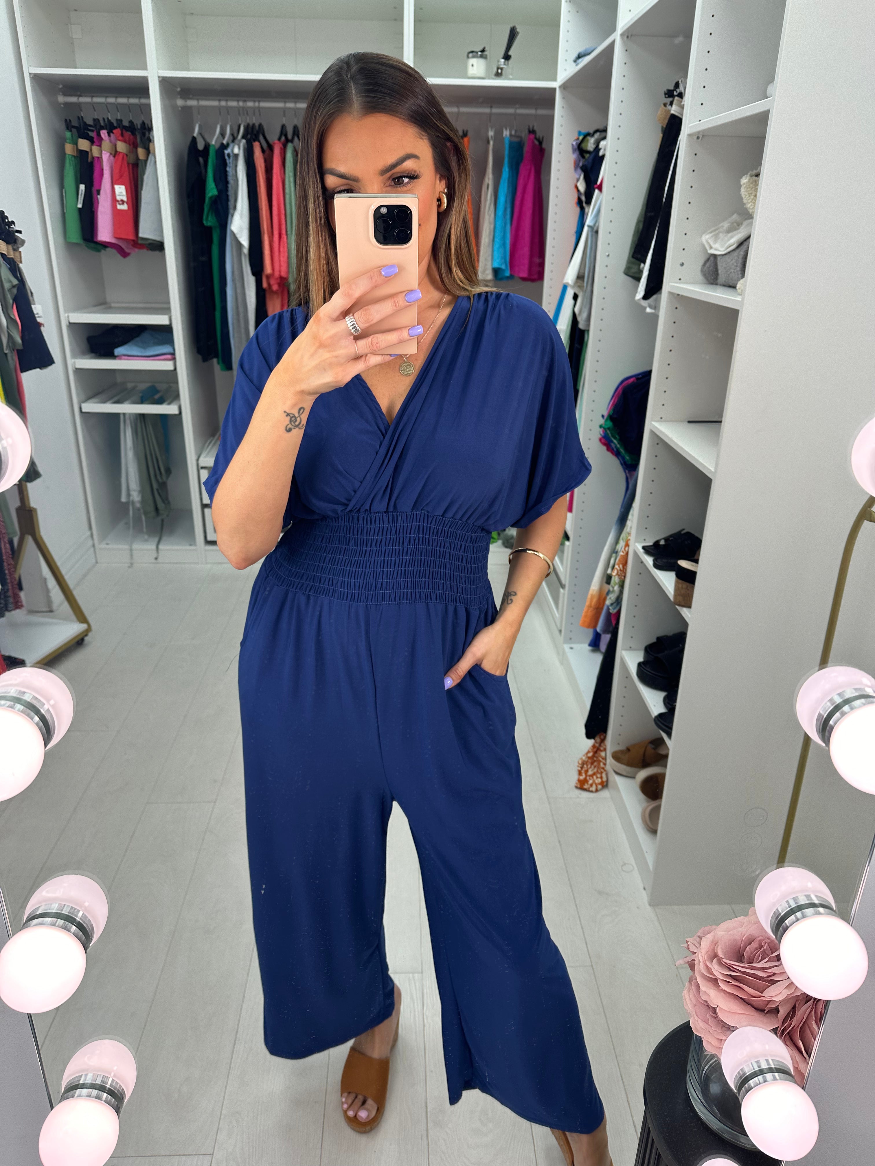 Daphne Plain Elasticated Waist  Jumpsuit