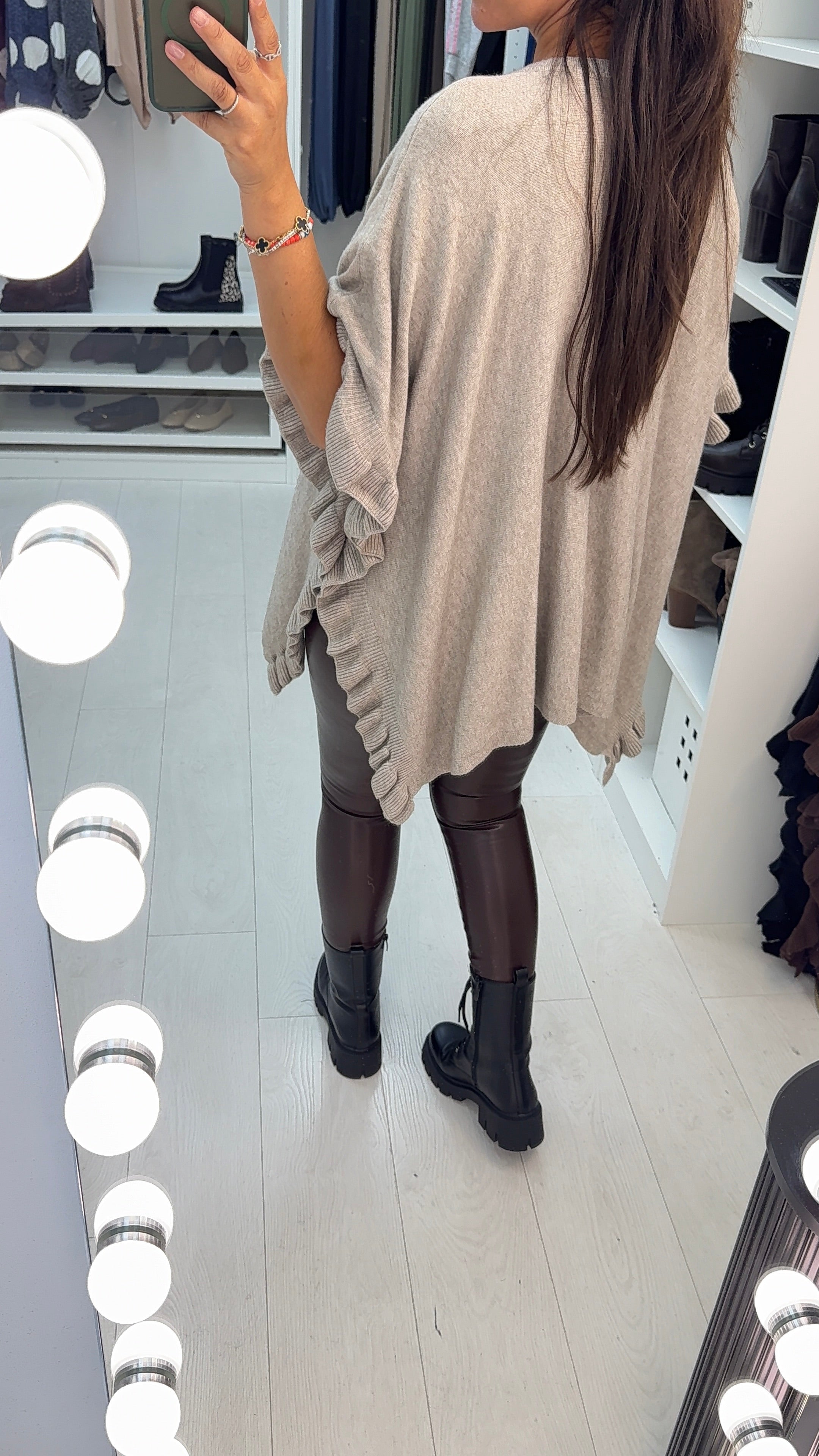 Seminah Ruffle Detail Poncho Jumper