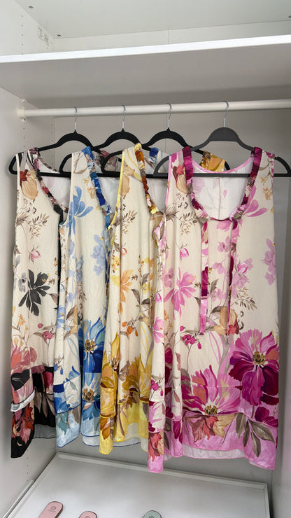 Emerie Floral Print Sleeveless Midi Smock Dress