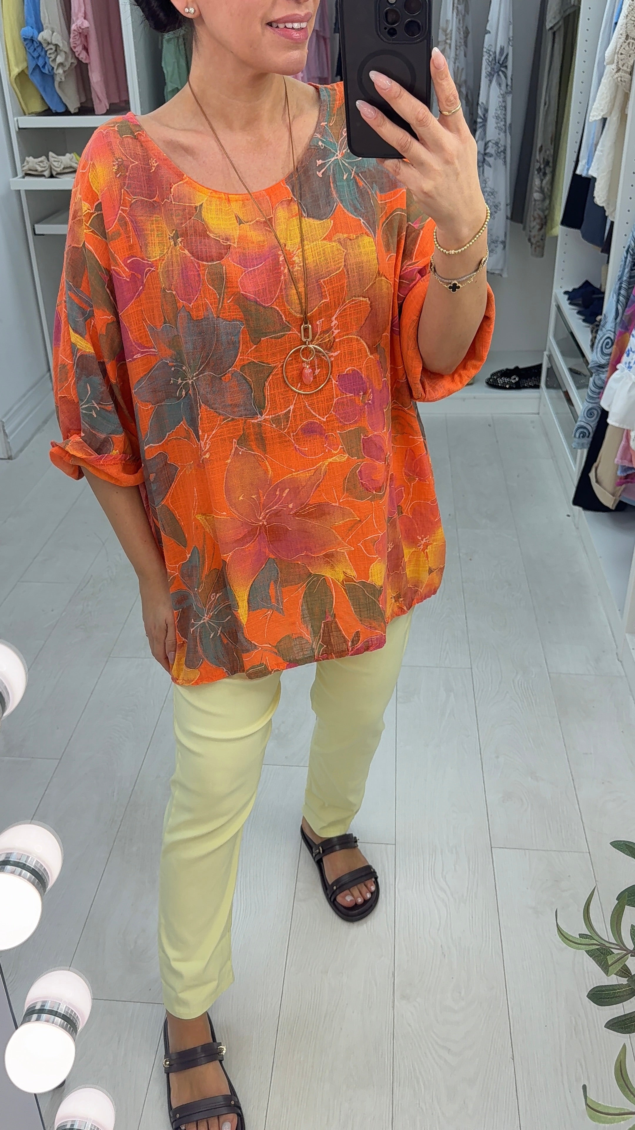 Lennie Floral Print Loose Fit Necklace Top