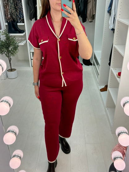 Renice Colour Block Hem V Neck Co-Ord Set