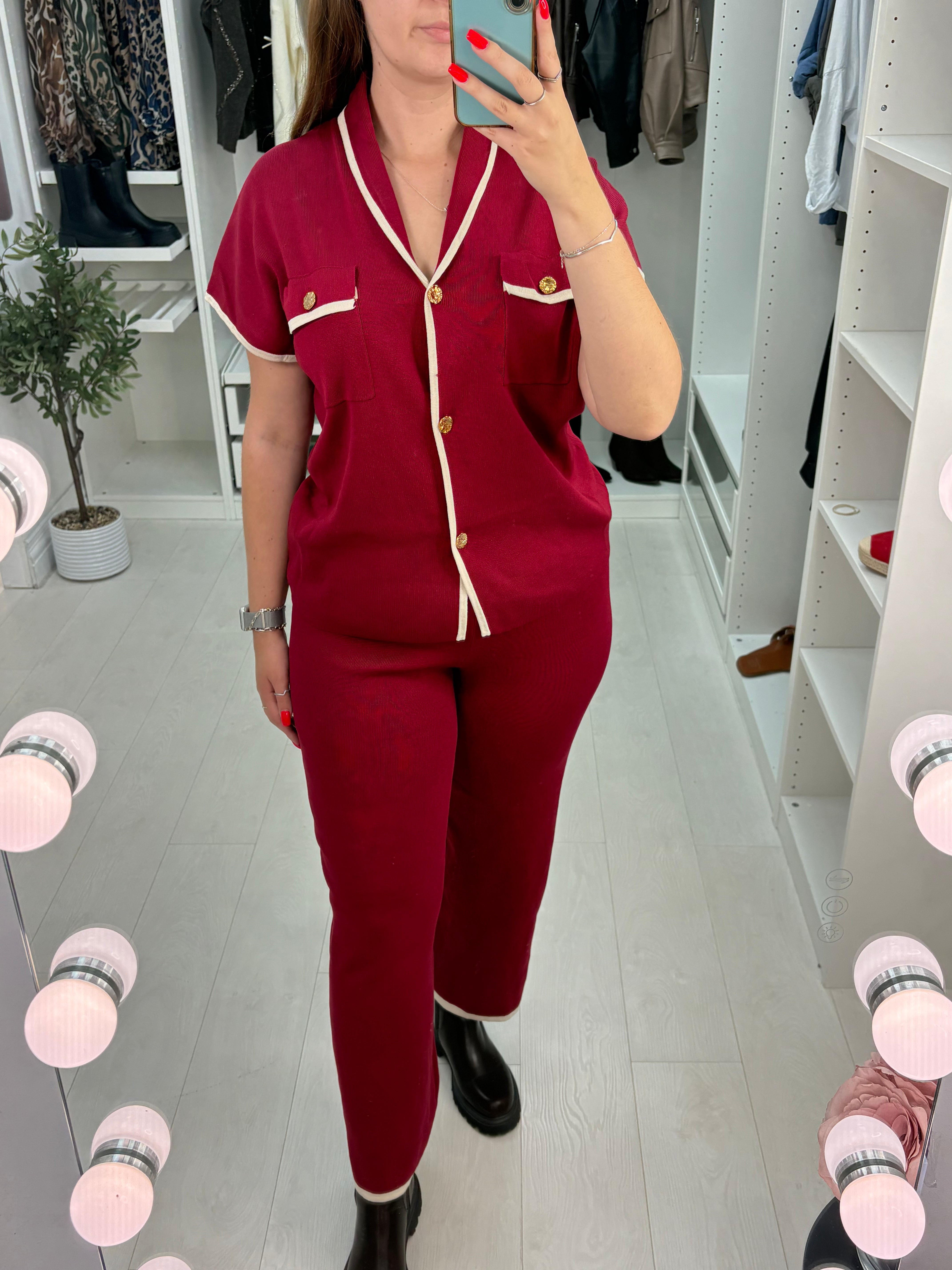 Renice Colour Block Hem V Neck Co-Ord Set