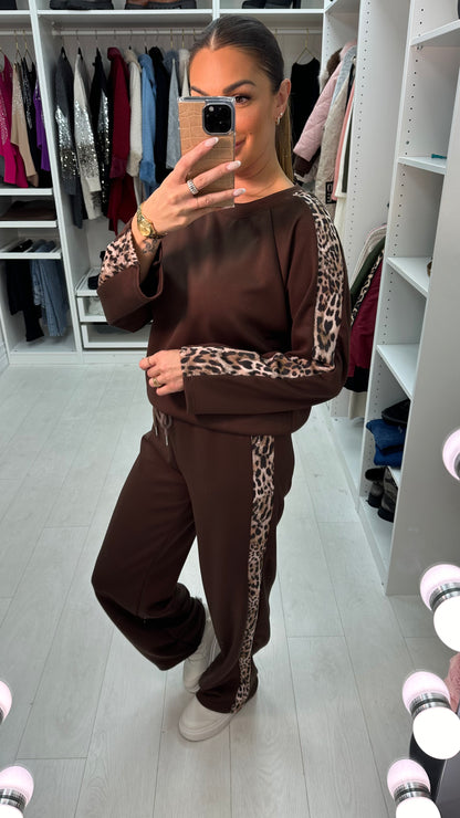 Mathilde Leopard Detailed Long Sleeve Loungewear Set