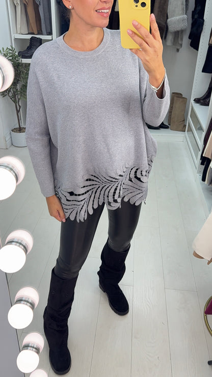 Parker Plain Crochet Hem Loose Fit Jumper