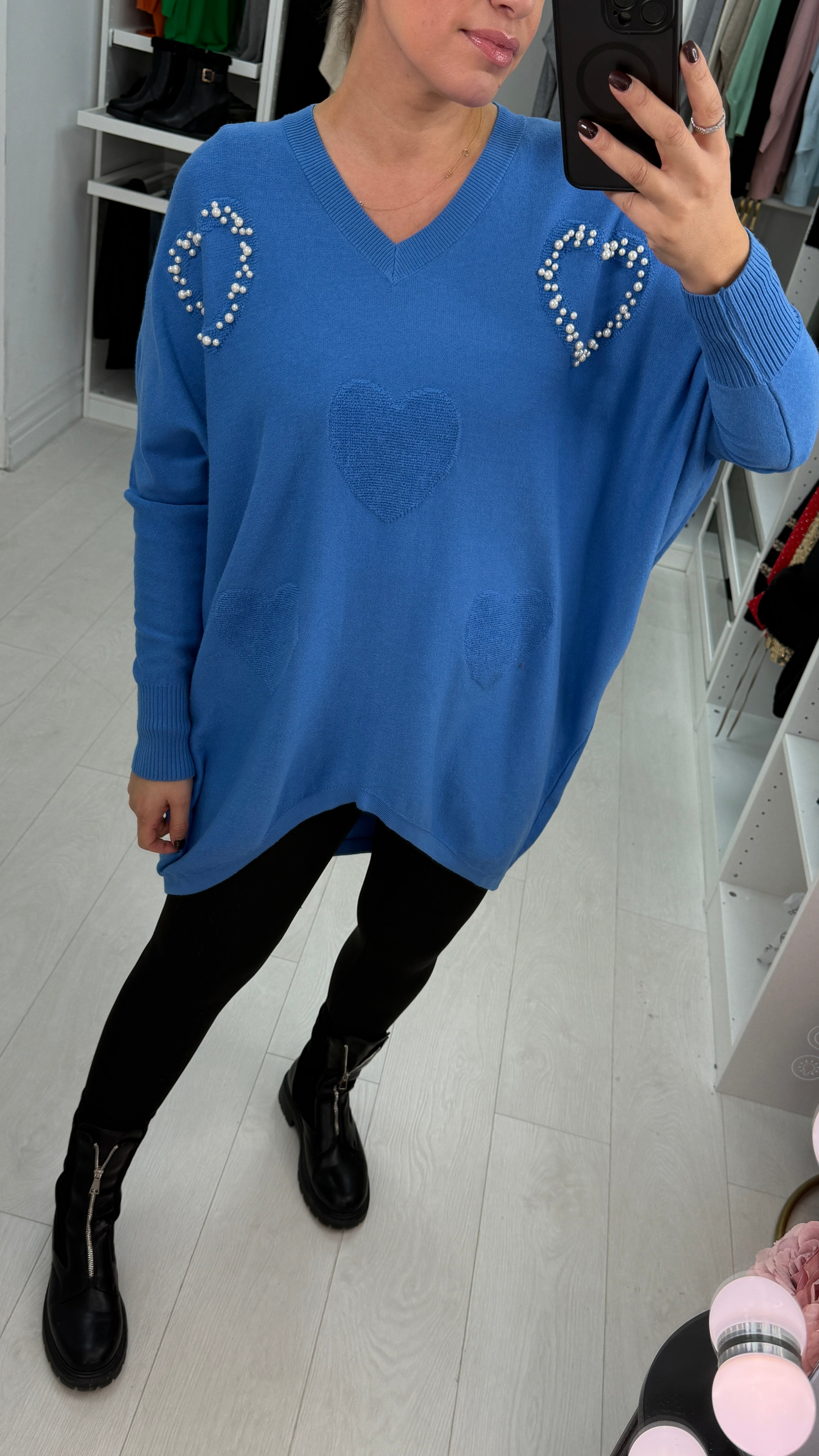 Yvette Pearl Heart Detail Jumper