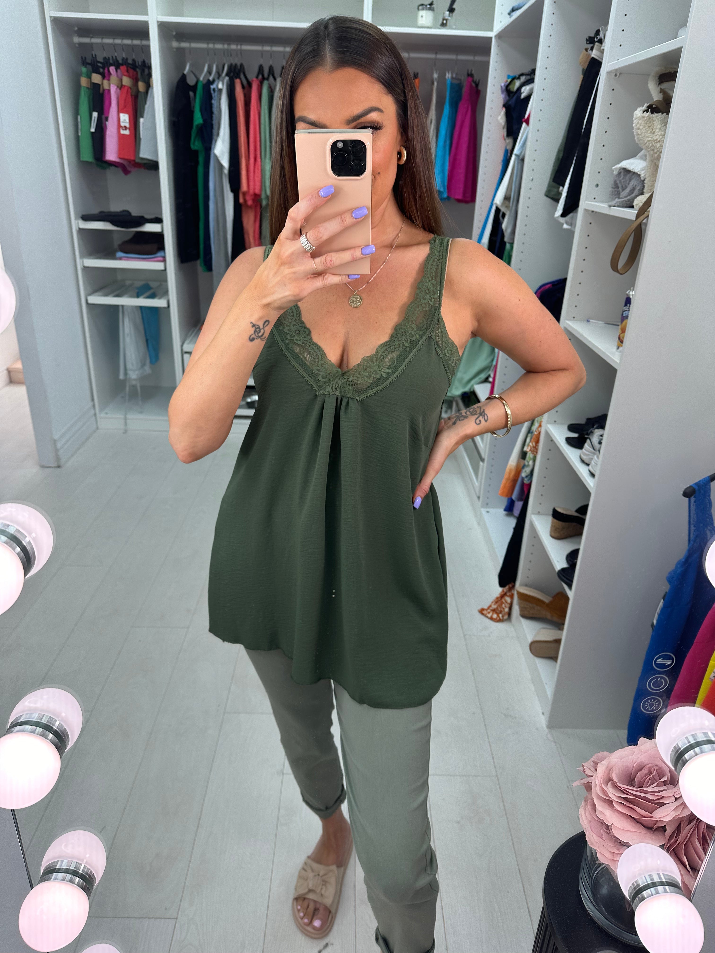 Leanne Lace Trim Cami