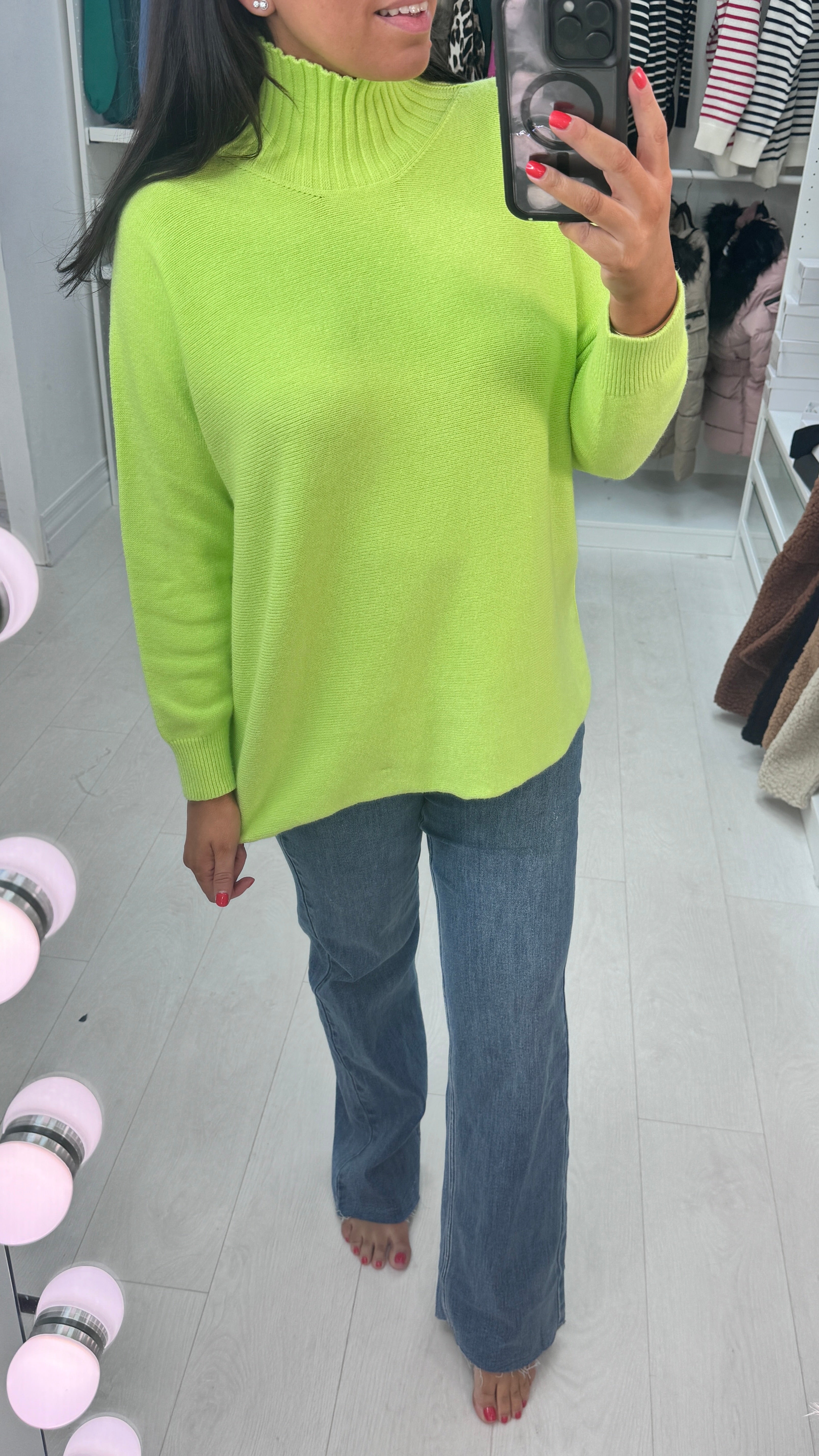 Erin Ribbed High Neck Jumper