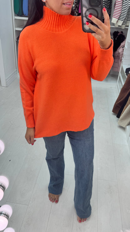 Erin Ribbed High Neck Jumper