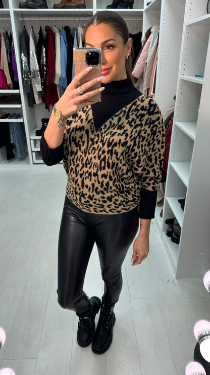 Lizeth Leopard Print Batwing Super Soft Jumper