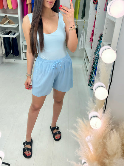 Tullia Plain Elasticated Pleated Shorts
