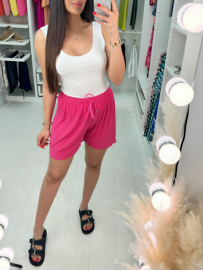 Tullia Plain Elasticated Pleated Shorts