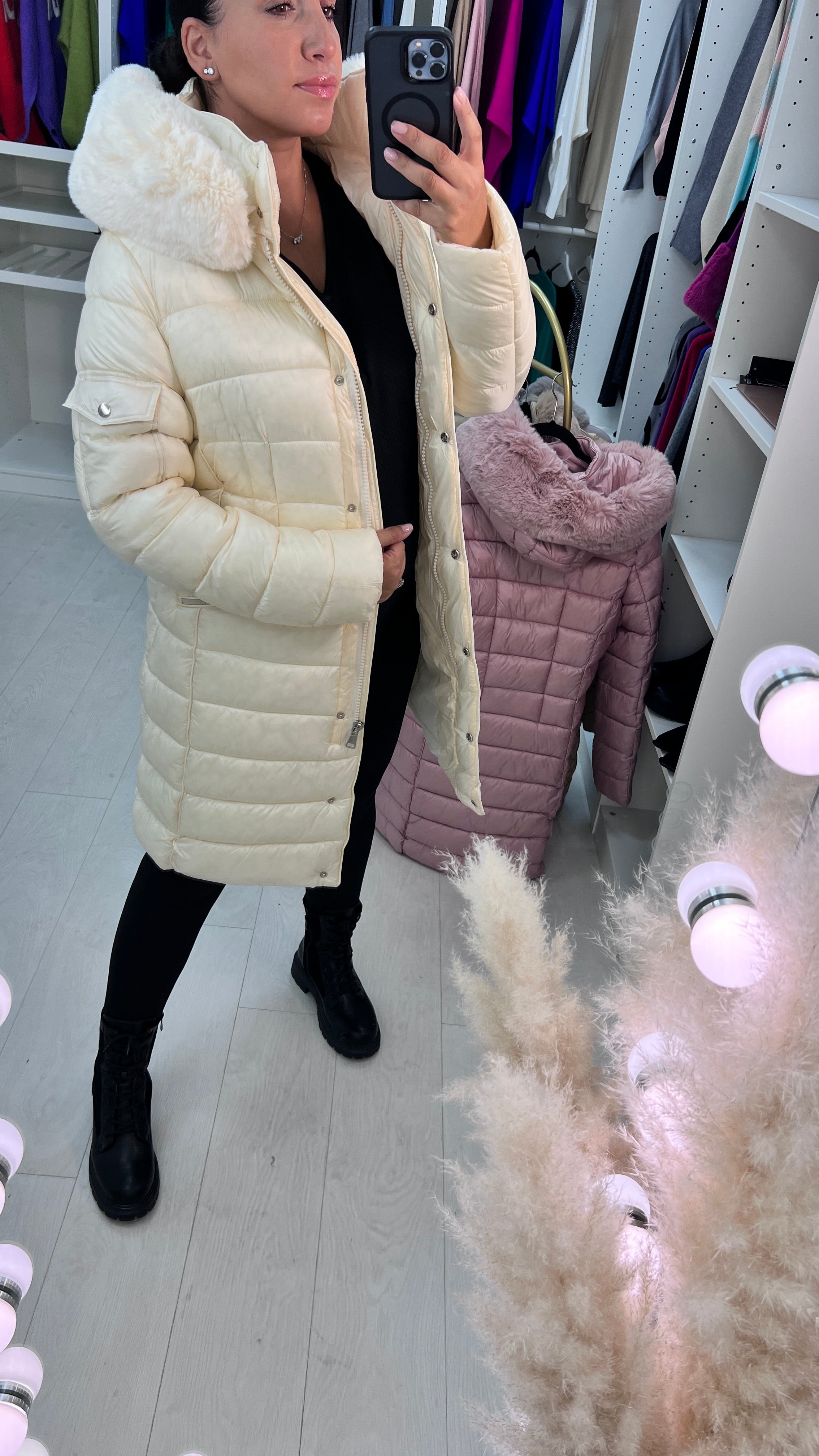 Melinda Faux Fur Hooded Puffer Coat
