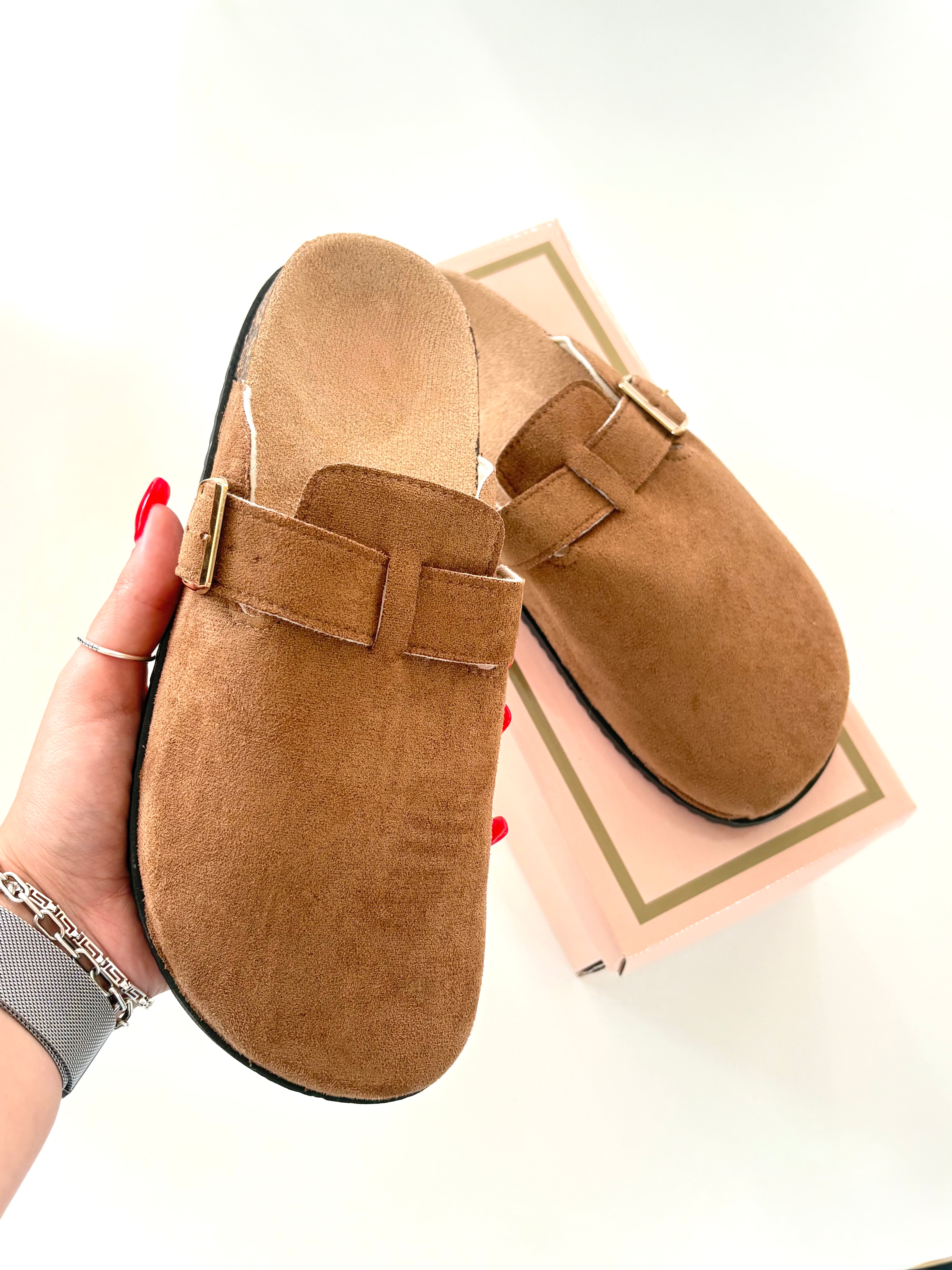 Adrianna Faux Suede Slip On Clogs