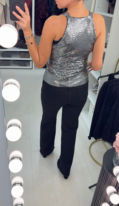 Ivanna Sequin V Neck Cami Top