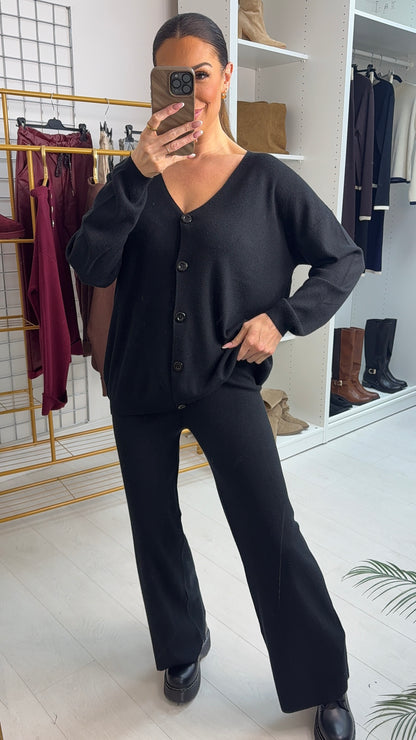 Winny Plain Cardigan Loungewear Set