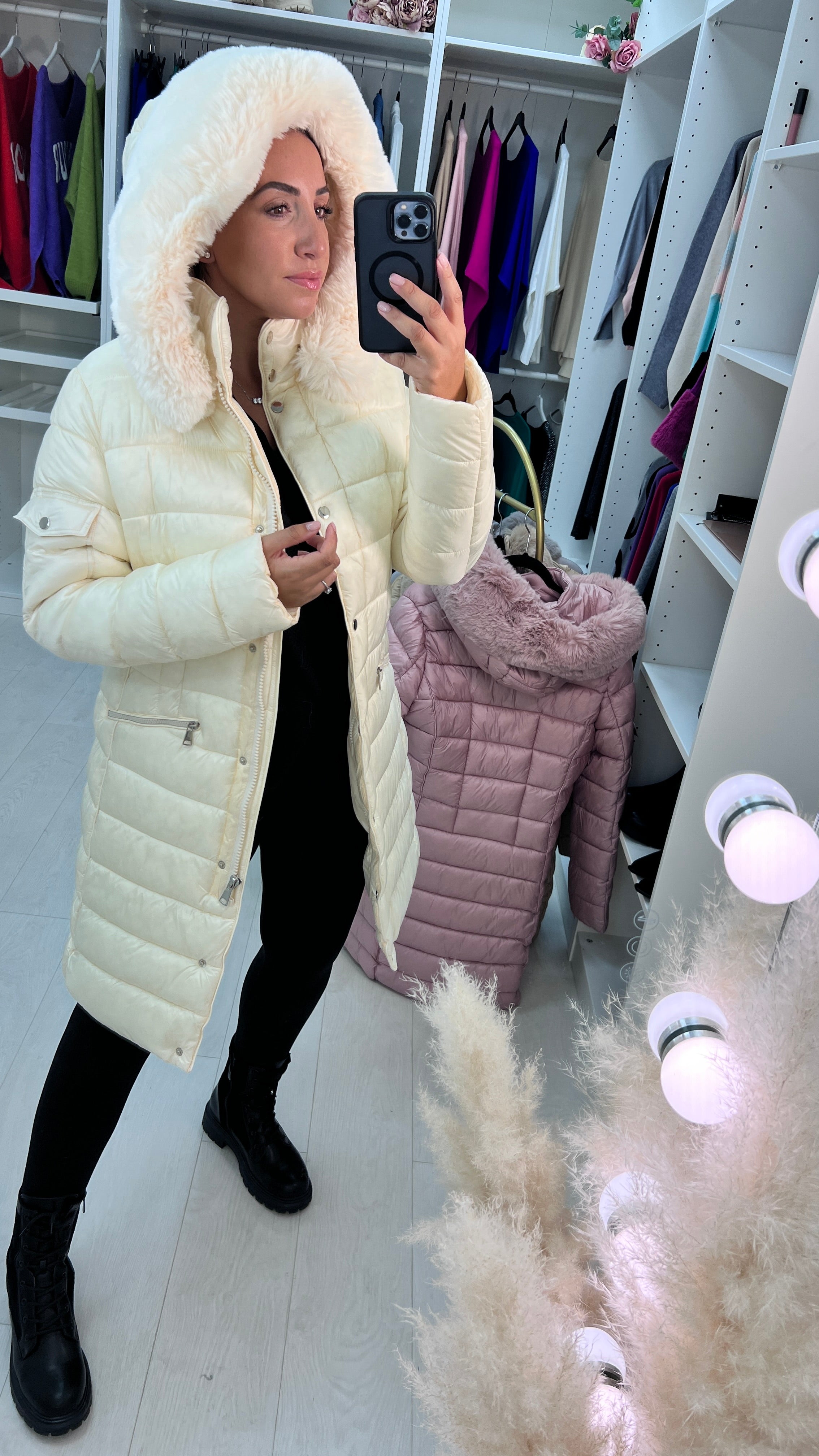 Melinda Faux Fur Hooded Puffer Coat