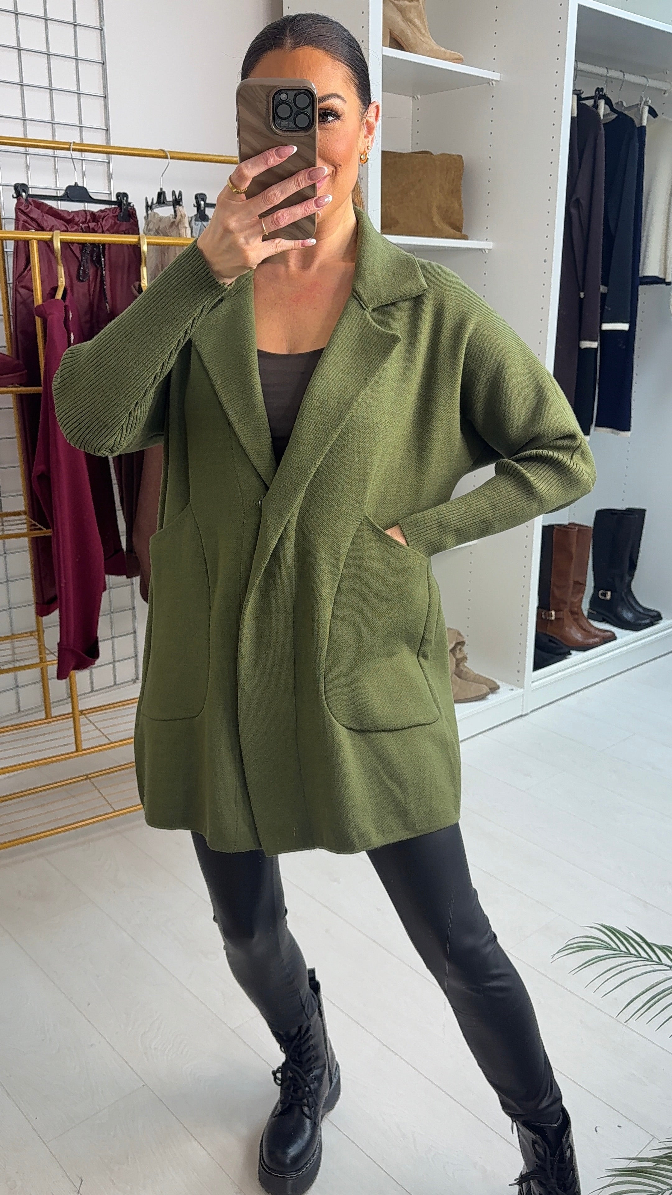 Lenny Plain Pocket Front Cardi Jacket