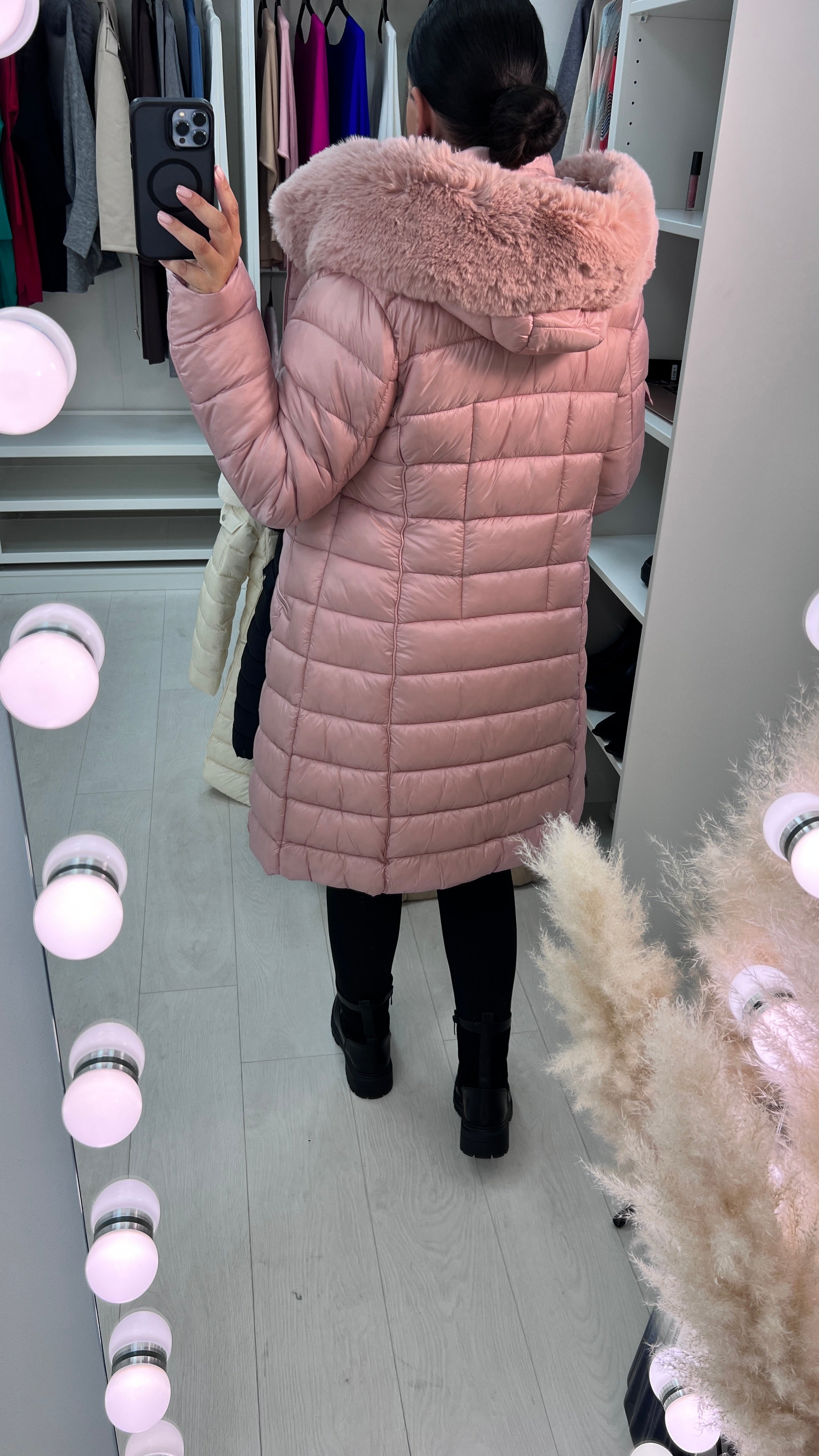 Melinda Faux Fur Hooded Puffer Coat