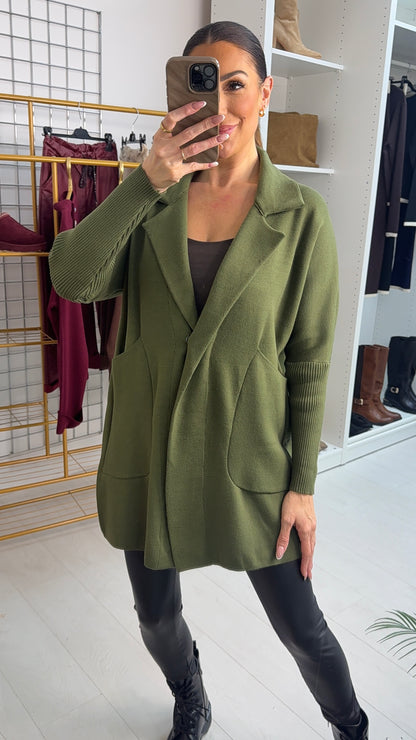 Lenny Plain Pocket Front Cardi Jacket