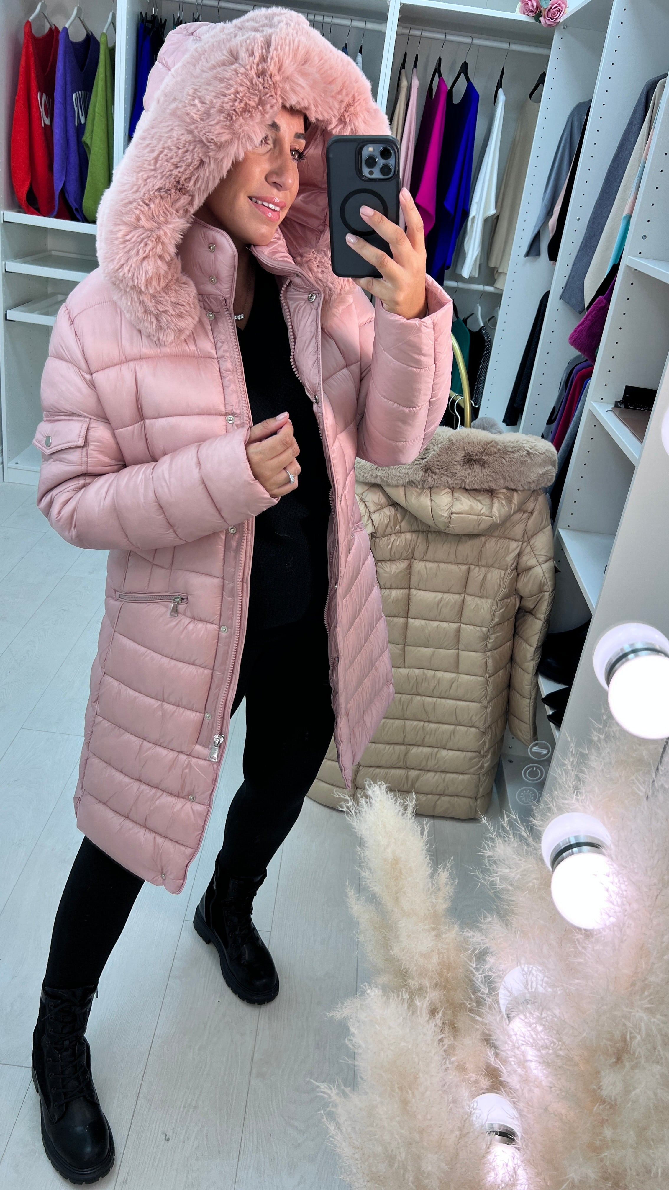 Melinda Faux Fur Hooded Puffer Coat